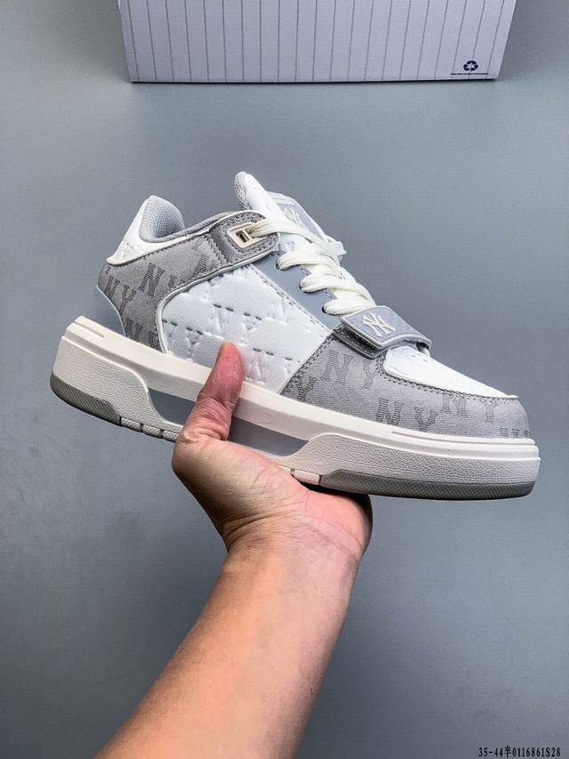 Company Grade! Mlb Chunky Liner Casual Running Shoes, Printed Leather Sneakers,