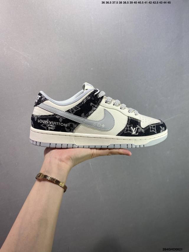 Company-grade Nike Dunk Low, custom colorway Yx5066-241. Highly recommended by