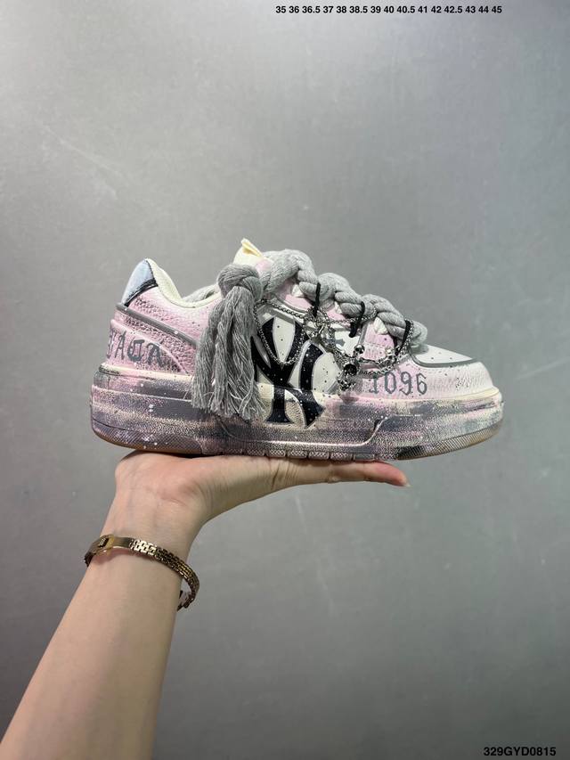 Company Grade Mlb Ny Printed Popular Dad Shoes Graffiti Prank DDD 6cm Height In