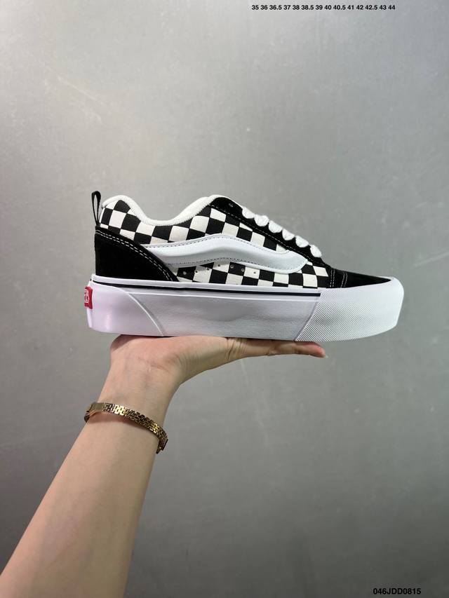 Vans Classics Knu Skool DDD Scottish plaid patchwork thick-tongue loafers DDD Th