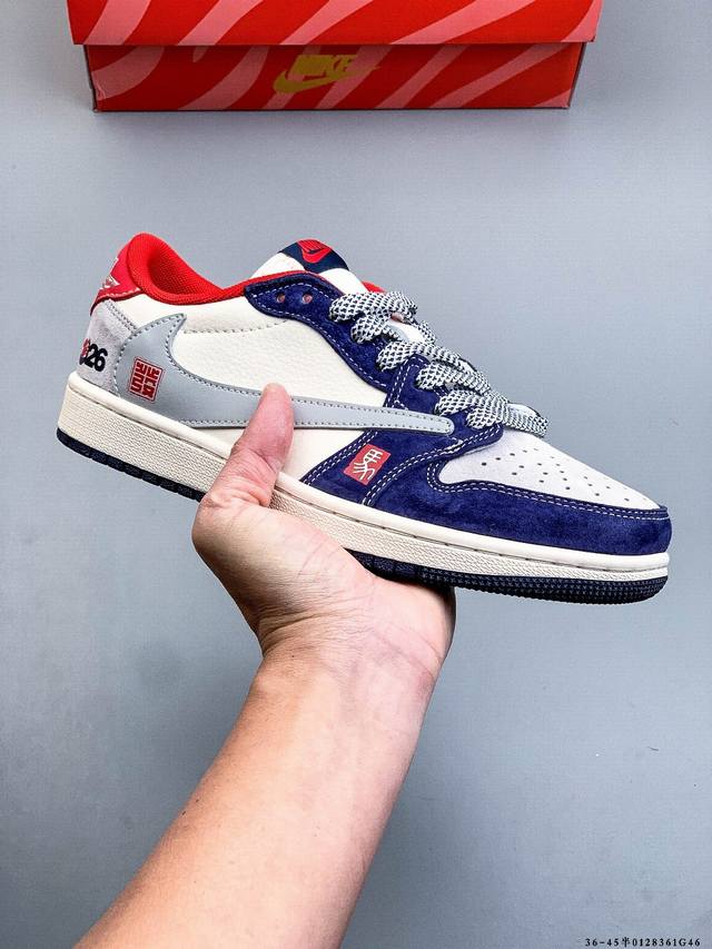 Company-grade top-grain leather! Nike Air Jordan 1 Low (AJ1) trendy casual sneak