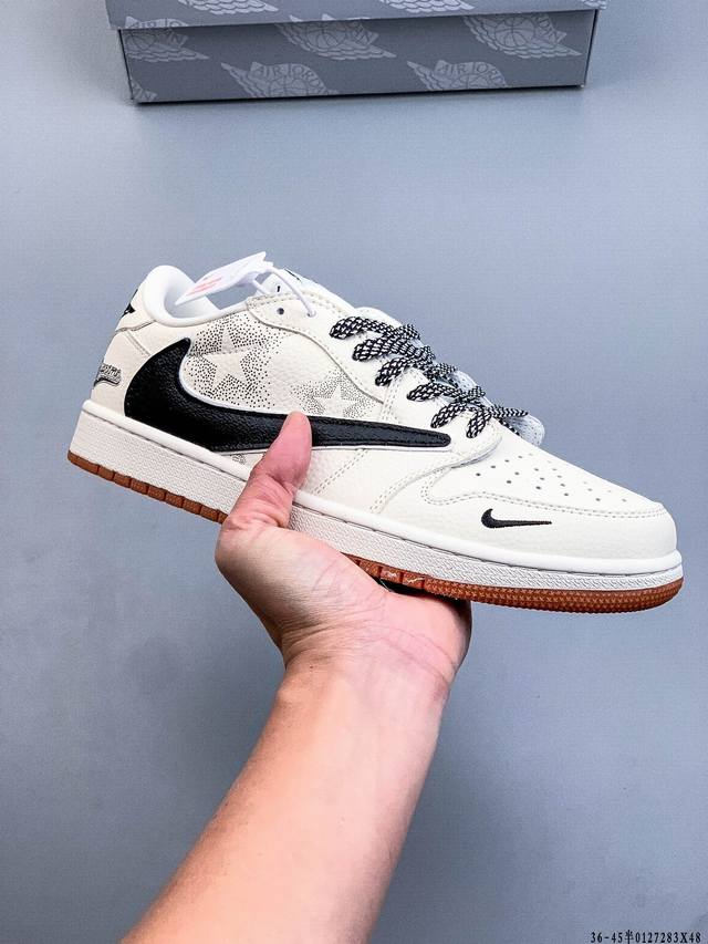 Company-grade top-grain leather! Nike Air Jordan 1 Low (AJ1) trendy casual sneak