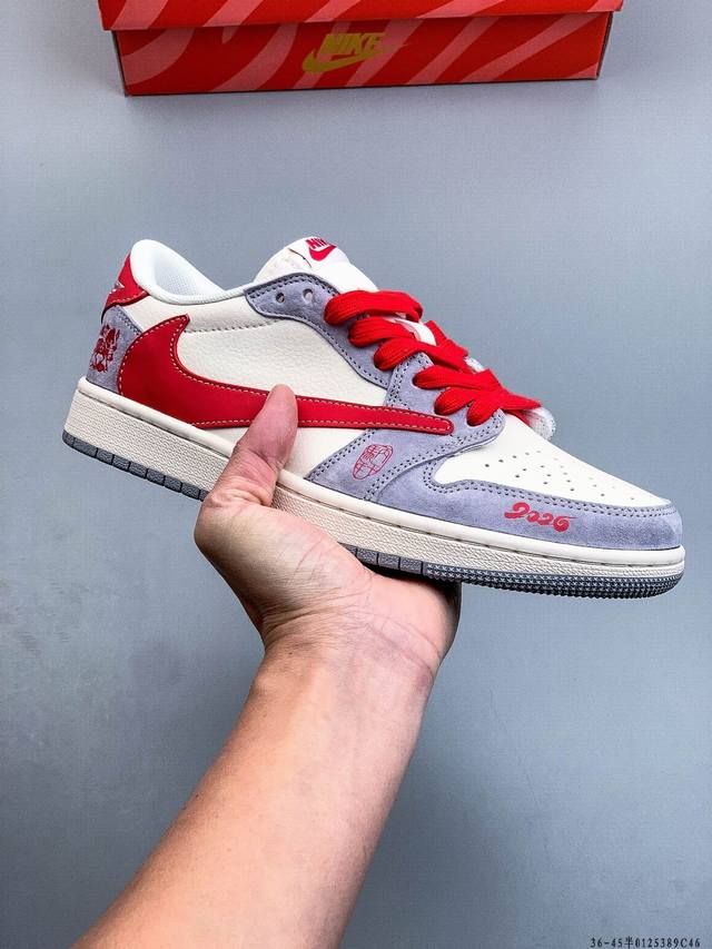 Company-grade top-grain leather! Nike Air Jordan 1 Low (AJ1) trendy casual sneak