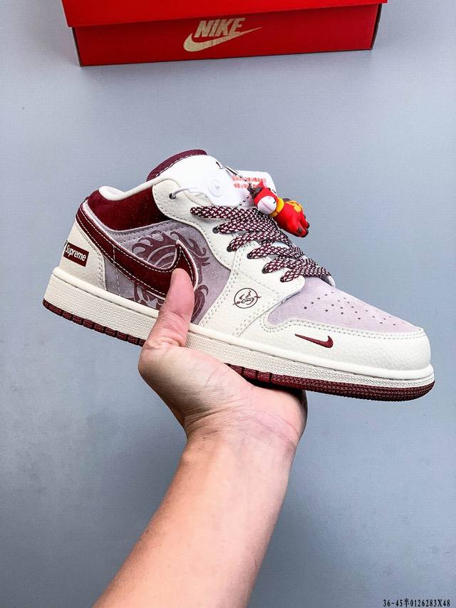 Company-grade top-grain leather! Nike Air Jordan 1 Low (AJ1) trendy casual sneak