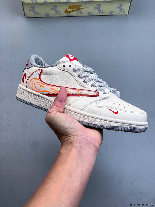 Company-grade top-grain leather! Nike Air Jordan 1 Low (AJ1) trendy casual sneak