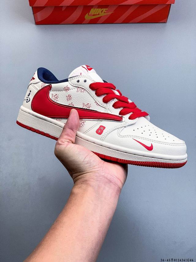 Company-grade top-grain leather! Nike Air Jordan 1 Low (AJ1) trendy casual sneak