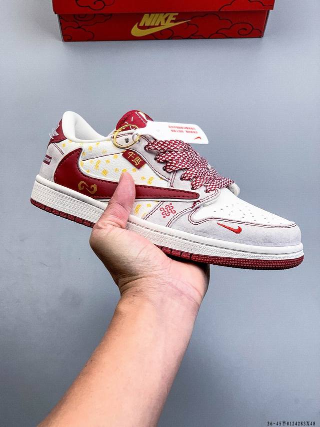 Company-grade top-grain leather! Nike Air Jordan 1 Low (AJ1) trendy casual sneak