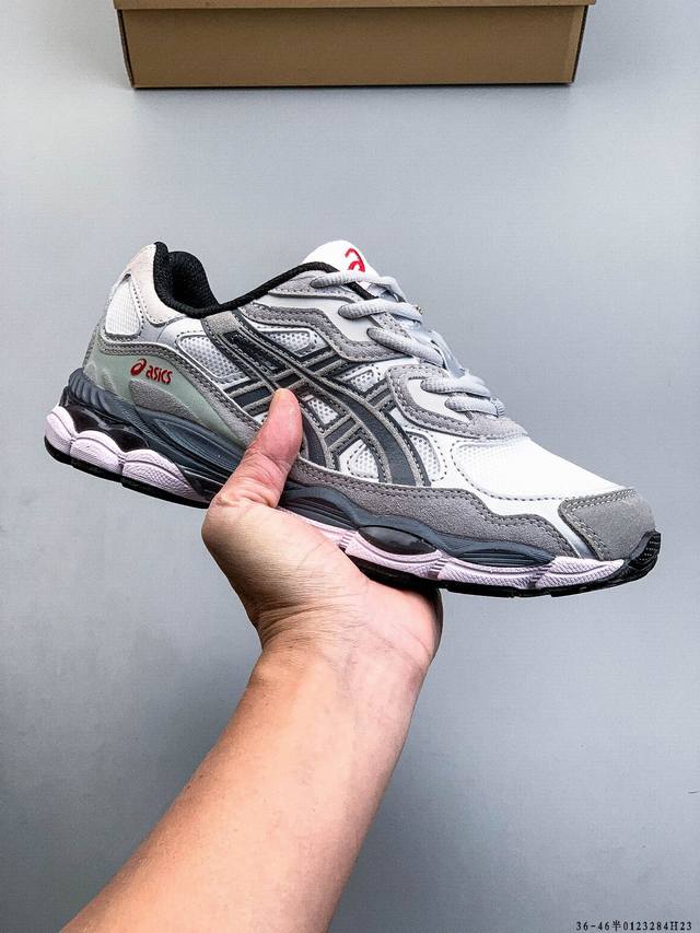 Asics Gel-Nyc 2055 features a breathable mesh upper with some synthetic leather