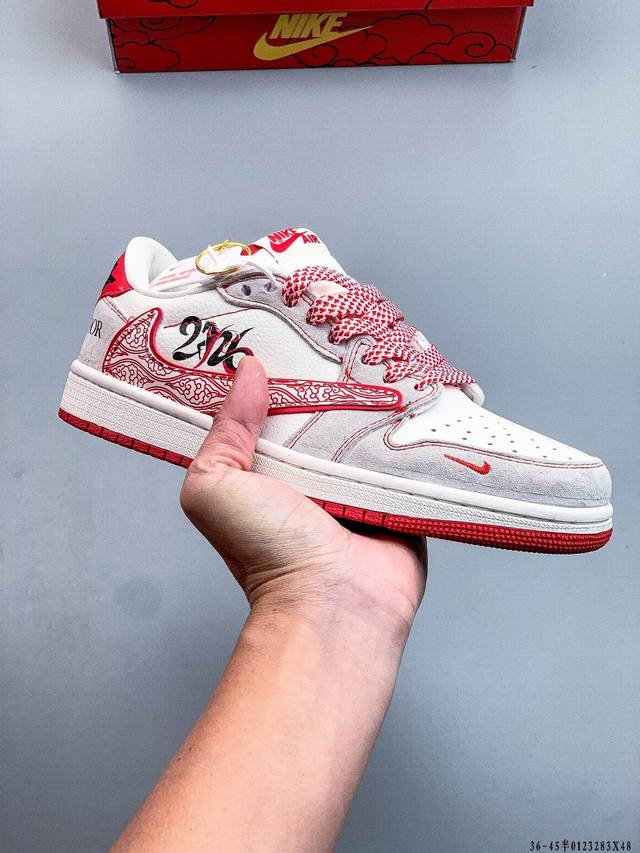 Company-grade top-grain leather! Nike Air Jordan 1 Low (AJ1) trendy casual sneak