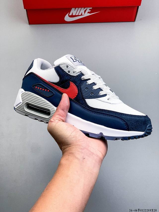 Company Grade! Nike Wmns Nike Air Max 90 Oreo Half-length Air Cushion Full Leath