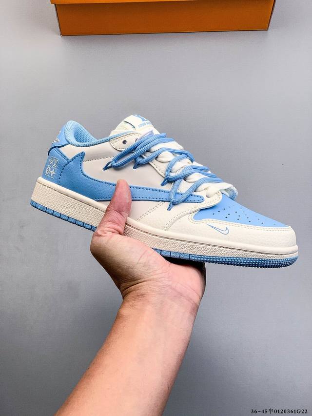 Company-grade top-grain leather! Nike Air Jordan 1 Low (AJ1) trendy casual sneak