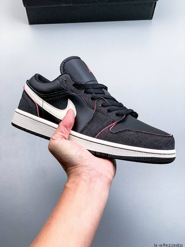 Company-grade top-grain leather! Nike Air Jordan 1 Low (AJ1) trendy casual sneak