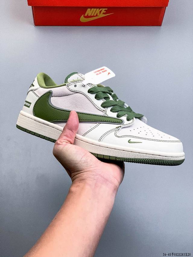 Company-grade top-grain leather! Nike Air Jordan 1 Low (AJ1) trendy casual sneak