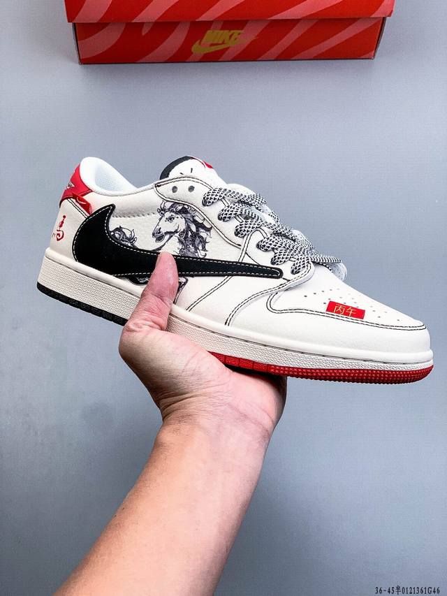 Company-grade top-grain leather! Nike Air Jordan 1 Low (AJ1) trendy casual sneak