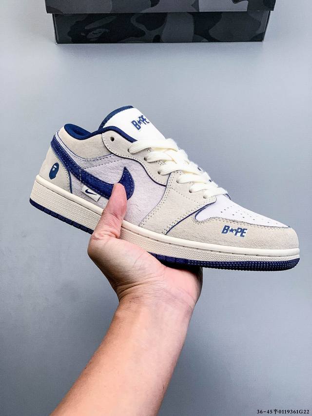 Company-grade top-grain leather! Nike Air Jordan 1 Low (AJ1) trendy casual sneak