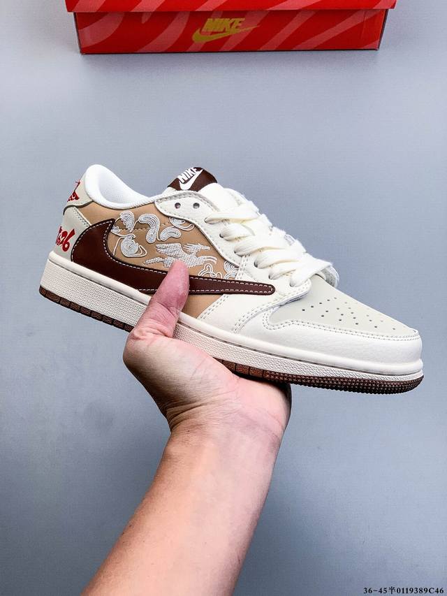 Company-grade top-grain leather! Nike Air Jordan 1 Low (AJ1) trendy casual sneak