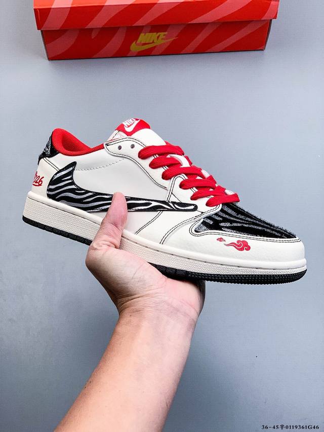 Company-grade top-grain leather! Nike Air Jordan 1 Low (AJ1) trendy casual sneak