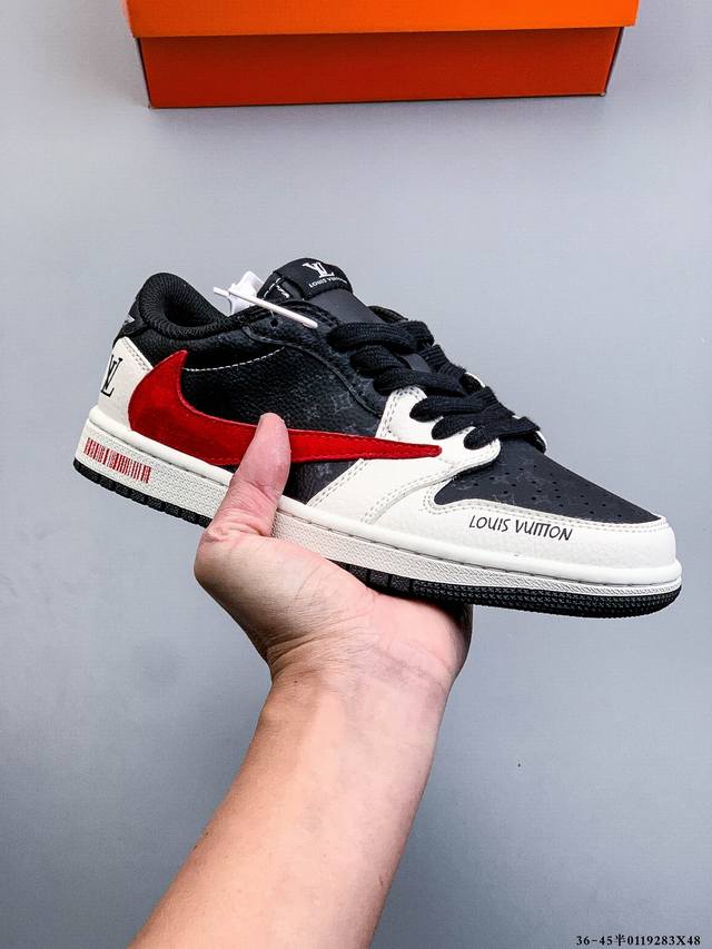 Company-grade top-grain leather! Nike Air Jordan 1 Low (AJ1) trendy casual sneak