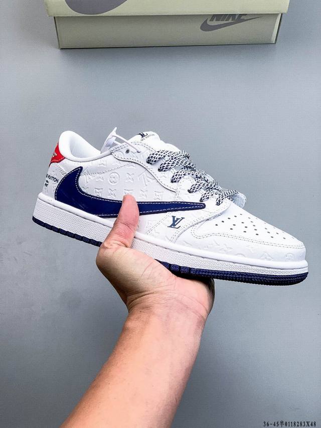 Company-grade top-grain leather! Nike Air Jordan 1 Low (AJ1) trendy casual sneak