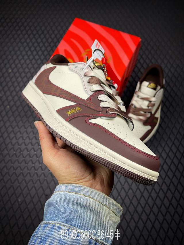 DDD Factory Grade Nike Air Jordan 1 X Travis Scott AJ1 Reverse Swoosh 'DIY' Cust