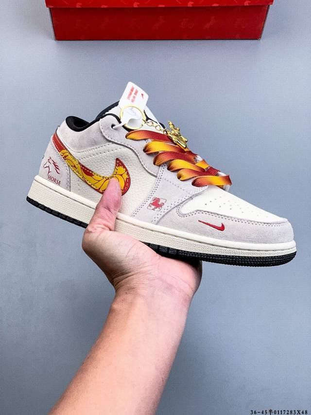 Company-grade top-grain leather! Nike Air Jordan 1 Low (AJ1) trendy casual sneak