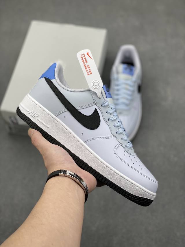 DDD Nike Air Force 1 Low White/Black/Blue Air Force 1 Low-Top Sneakers. Made wit