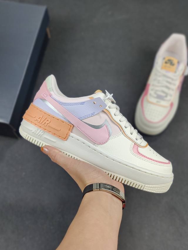DDD Nike Air Force 1 Shadow Macaron Pink Purple Orange Lightweight Low-Top Versa
