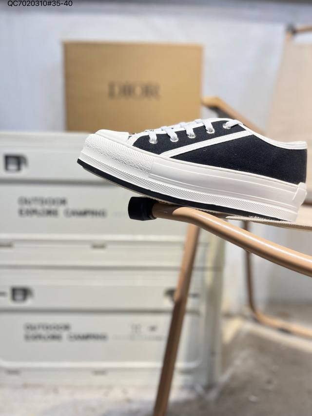 Dior Walk'N Series Monogram Embroidered Platform Canvas Shoes Casual Sneakers DD