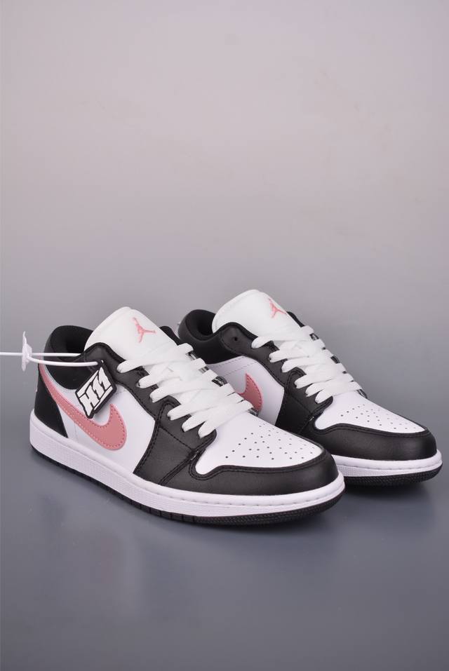 Air Jordan 1 Low Black/Pink DDD AJ1 Low-Top Casual Sneakers, Synchronized with O