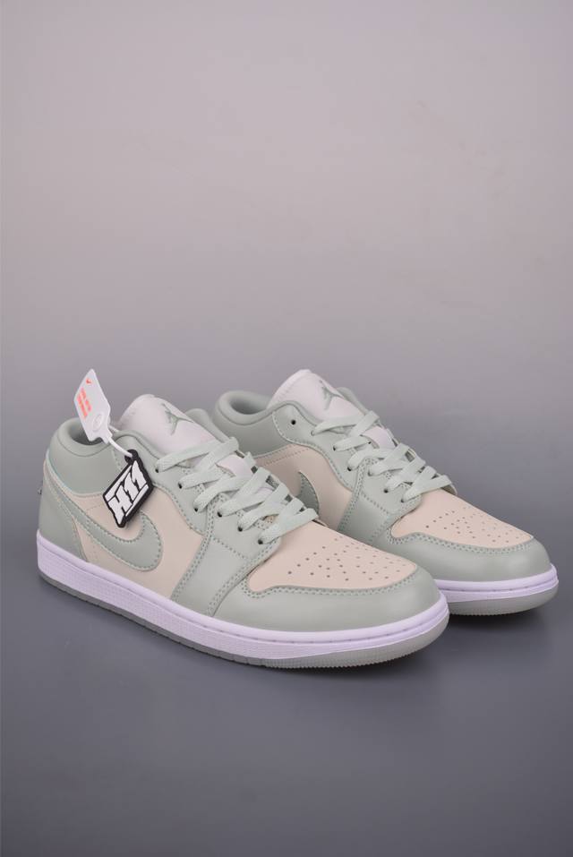 Air Jordan 1 Low White/Green DDD AJ1 Low-top Casual Sneakers, Synchronized with