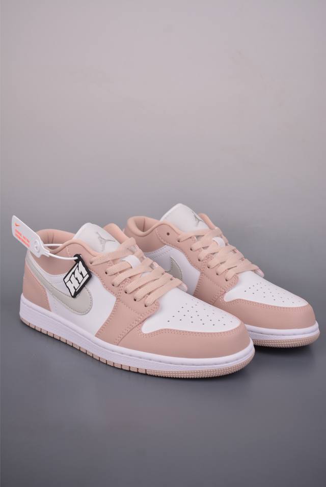 Air Jordan 1 Low White/Pink DDD AJ1 Low-top Casual Sneakers, Official Colorway S