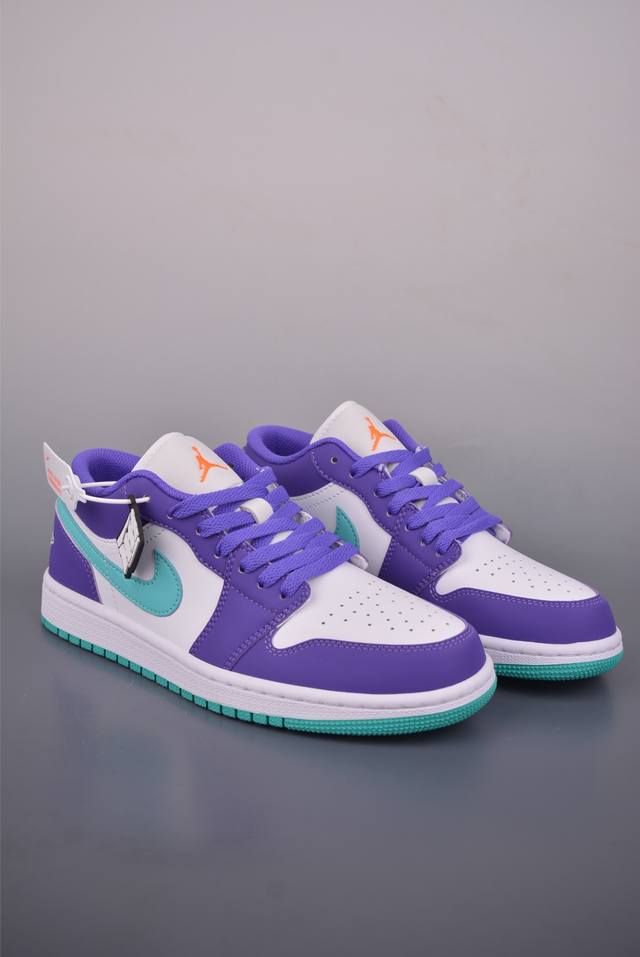 Air Jordan 1 Low White/Purple DDD AJ1 Low-top Casual Sneakers, Official Colorway