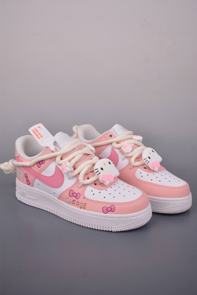 Nike Air Force 1 Low Pink Sweet Katie Deconstructed Strappy Design DDD Original