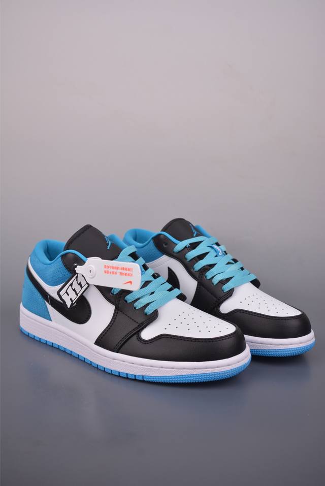 Air Jordan 1 Low White/Blue/Black DDD AJ1 Low-top Casual Sneakers, Synchronized