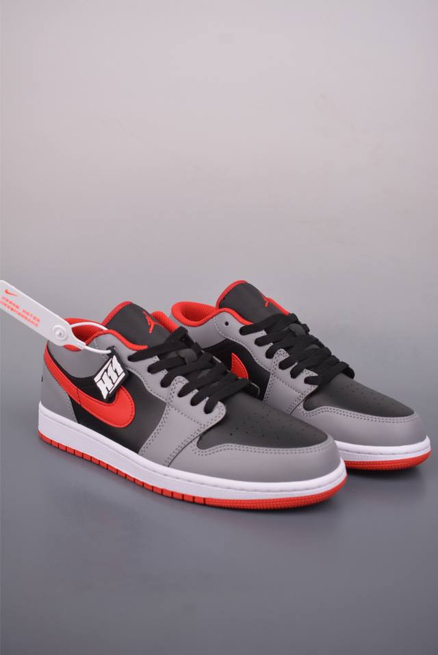 Air Jordan 1 Low Black/Grey/Red DDD AJ1 Low-Top Casual Sneakers, Synchronized wi
