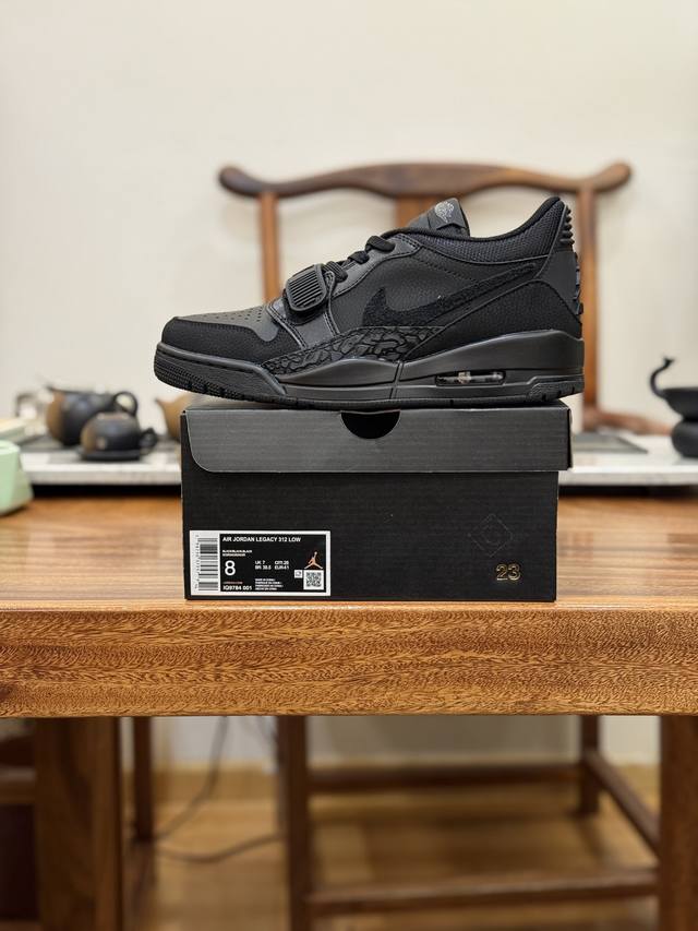 Jordan Air Jordan Legacy 312 Black Warrior Comfortable Fit Low-Top Retro Basketb