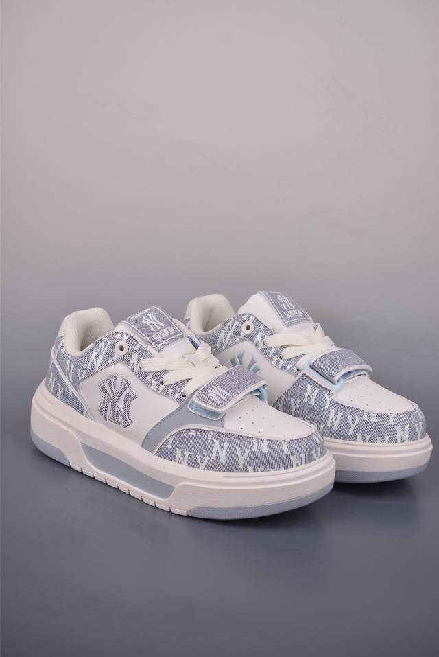 Mlb Chunky Liner Denim Monogram Bl DDD New York Yankees Trendy Thick-Soled Sneak