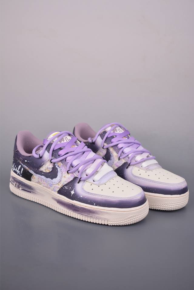 Nike Air Force 1 Low, Misty Purple Graffiti Deconstructed Strappy, Original Las