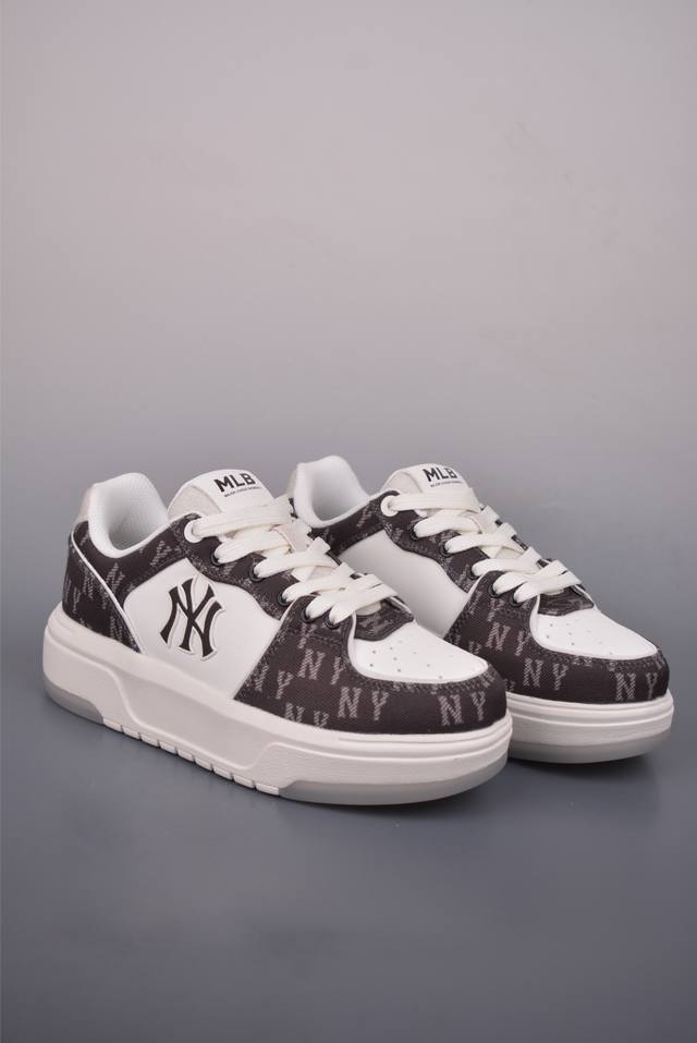 Mlb Chunky Liner Denim Monogram Bl DDD New York Yankees Trendy Thick-Soled Sneak