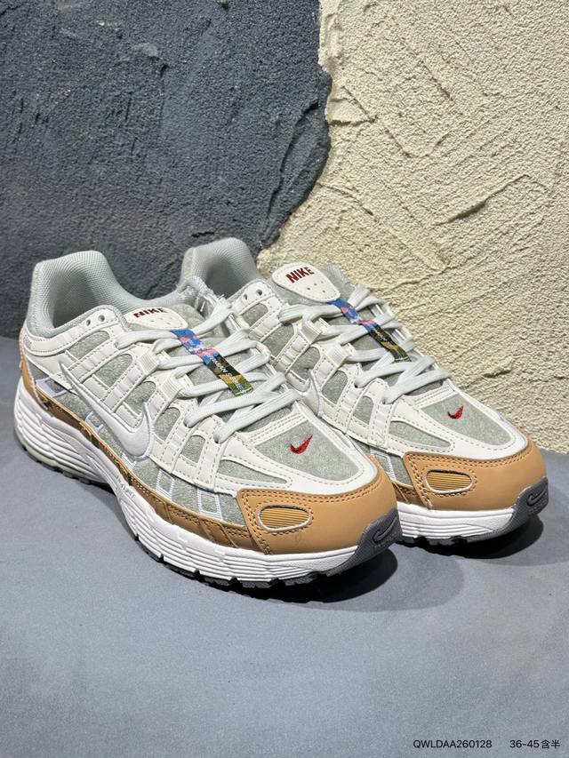 New Arrival Real Shots DDD Nike P-6000 Women's Running Shoes feature red Swooshe