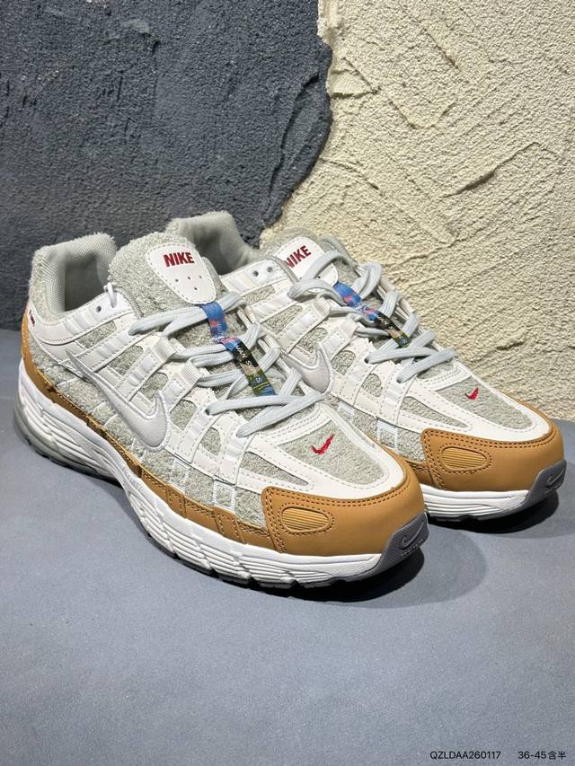 New Arrival Real Shots DDD Nike P-6000 Women's Running Shoes feature red Swooshe