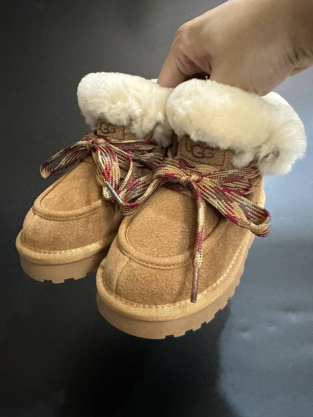 Ugg New Fukala Wool Plush Children's Snow Boots 26-37 DDD Made of deerskin leath