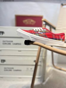 Vans Couple's Edition Era Japanese Version Red Checkered Patchwork Canvas Casual