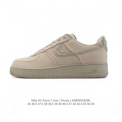 200 Stussy X Nike Air Force 1 '07 Cz9084-001 36 36.5 37.5 38 38.