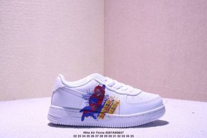 22-35 Nike New Colorway Air Force Kids' Shoes, Painted Design, Children's Toggle