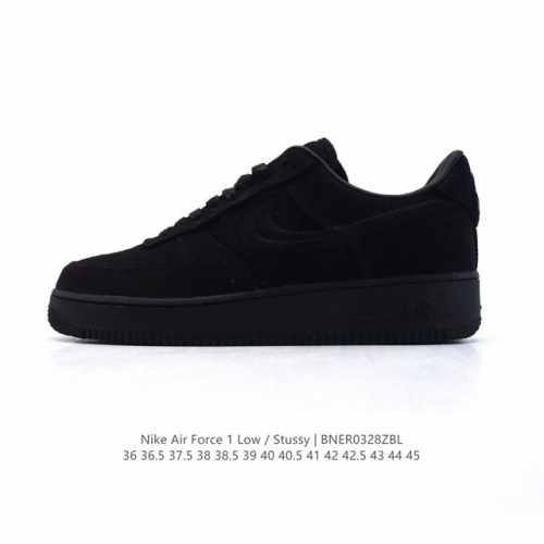 200 Stussy X Nike Air Force 1 '07 Cz9084-001 36 36.5 37.5 38 38.