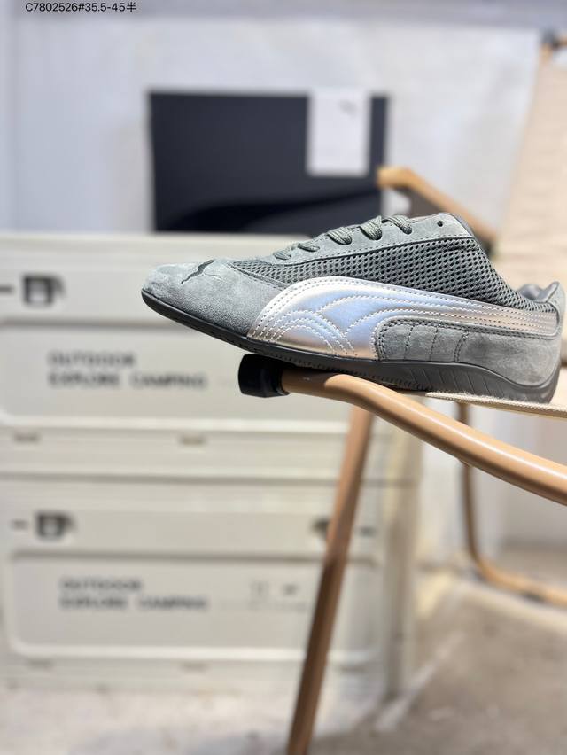 Cs The Open product X Puma Speedcat Grey and White Speed Racing Series Puma Low-