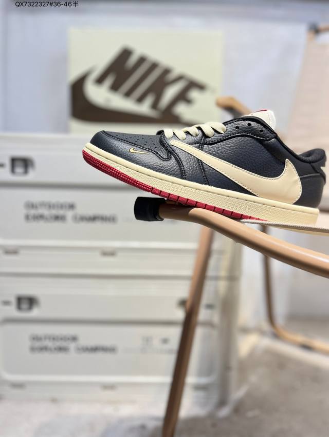 Company-grade top-grain leather Jordan Air Jordan 1 Low Aj1 low-top series bask